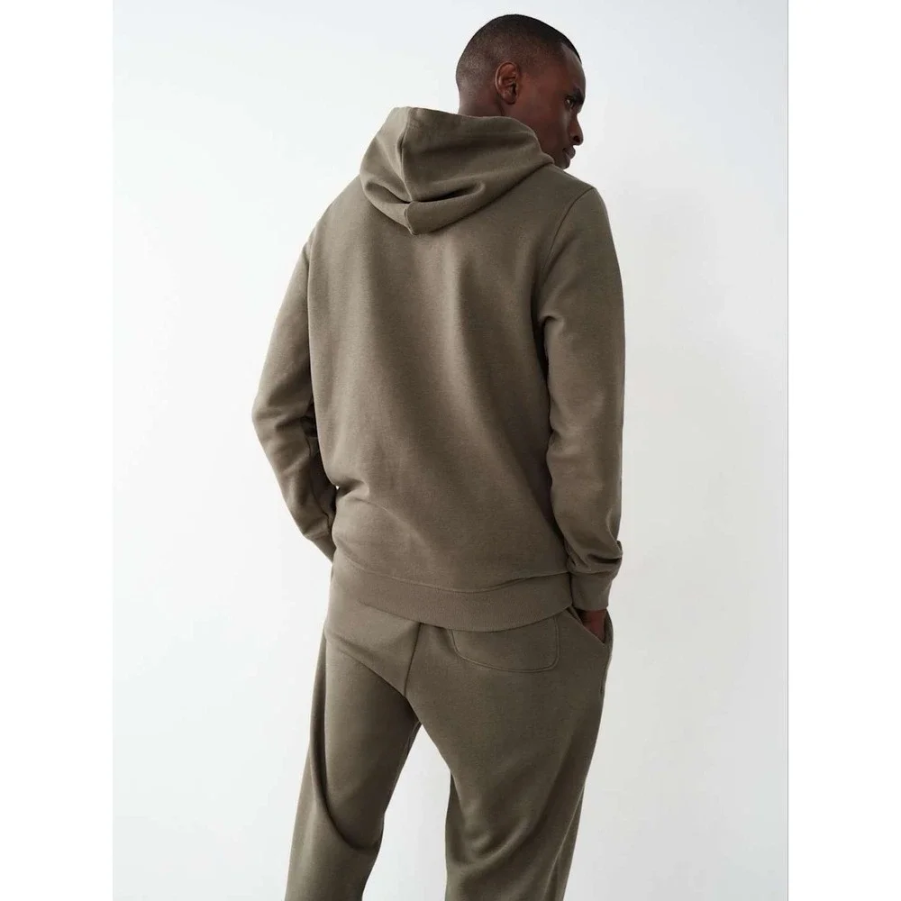 True Religion‎ World Tour Pullover Hoodie Olive Green Graphic Sweatshirt M